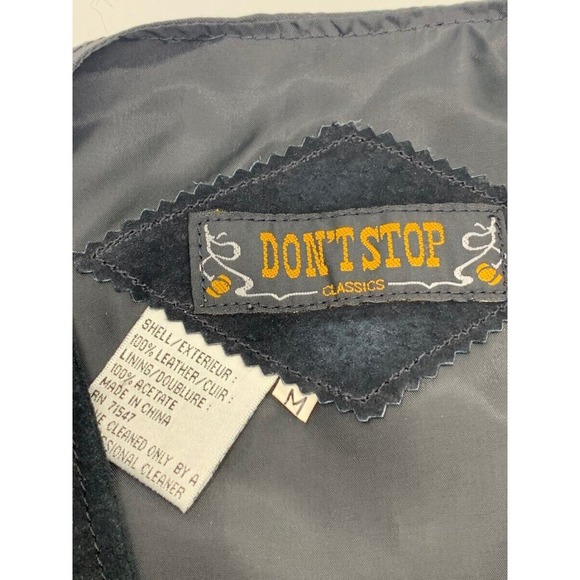 Vintage Don't Stop Classics Women's Black Leather Motorcycle Vest M‎ - Picture 3 of 5